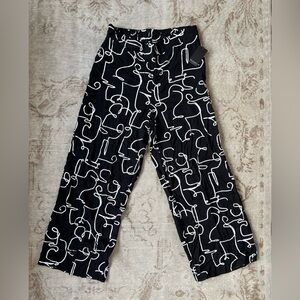 NWOT Eloquii Graphic Printed Wide Leg Pants Elastic Waist Trousers
